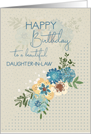 Happy Birthday to Daughter in Law Pretty Flowers and Polka Dots card