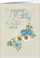 Happy Birthday to Niece Pretty Flowers and Polka Dots card