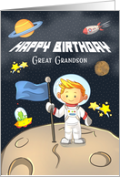 Happy Birthday to Great Grandson Boy in Space card