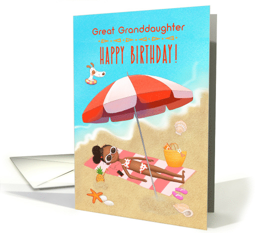 Happy Birthday to Great Granddaughter Bright Beach Scene card