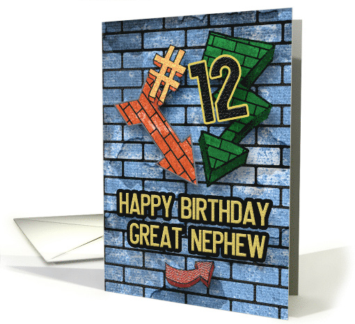 Happy 12th Birthday to Great Nephew Bold Graphic Brick... (1636594)