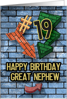 Great Nephew 19th Birthday Bold Graphic Brick Wall and Arrows card