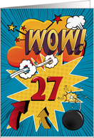 27th Birthday Greeting Bold and Colorful Comic Book Style card