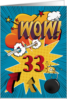 33rd Birthday Greeting Bold and Colorful Comic Book Style card