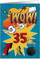 35th Birthday Greeting Bold and Colorful Comic Book Style card