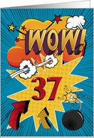 37th Birthday Greeting Bold and Colorful Comic Book Style card