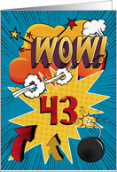 43rd Birthday Greeting Bold and Colorful Comic Book Style card