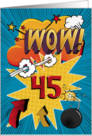 45th Birthday Greeting Bold and Colorful Comic Book Style card