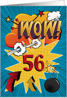 56th Birthday Greeting Bold and Colorful Comic Book Style card