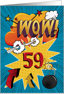 59th Birthday Greeting Bold and Colorful Comic Book Style card