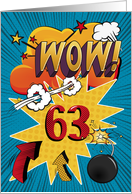 63rd Birthday Greeting Bold and Colorful Comic Book Style card