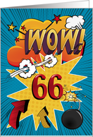 66th Birthday Greeting Bold and Colorful Comic Book Style card