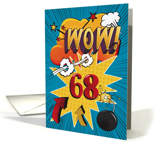 68th Birthday Greeting Bold and Colorful Comic Book Style card