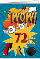 72nd Birthday Greeting Bold and Colorful Comic Book Style card