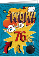 76th Birthday Greeting Bold and Colorful Comic Book Style card