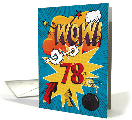 78th Birthday Greeting Bold and Colorful Comic Book Style card