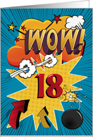 18th Birthday Greeting Bold and Colorful Comic Book Style card