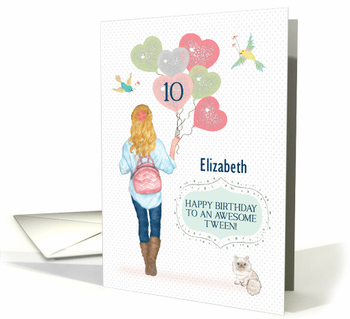 Custom Name 10th Birthday to Awesome Tween Young Girl... (1663632)