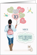 Niece 10th Birthday to Awesome Tween African American Girl card