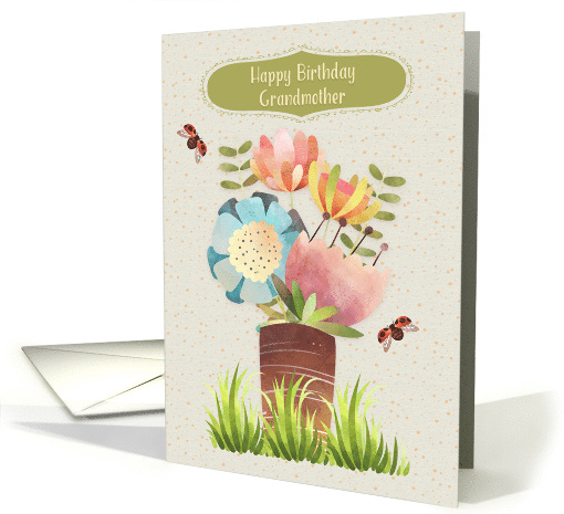 Grandmother Happy Birthday Beautiful Flower Bouquet card (1667788)
