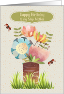 Step Mother Happy Birthday Beautiful Flower Bouquet card