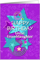 Great Granddaughter Happy Birthday Amazing Girl Colorful Stars card