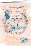 Granddaughter 37th Birthday Watercolor Effect Underwater Scene card