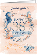 Granddaughter 38th Birthday Watercolor Effect Underwater Scene card