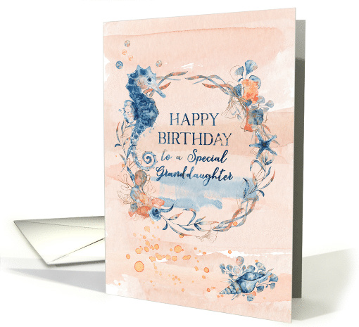 Granddaughter Birthday Watercolor Effect Underwater Scene card