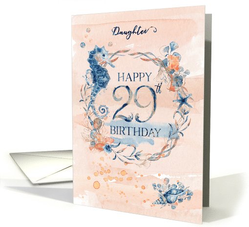 Daughter 29th Birthday Watercolor Effect Underwater Scene card