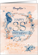 Daughter 38th Birthday Watercolor Effect Underwater Scene card