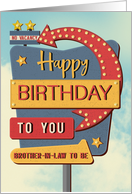 Brother in Law to Be Happy Birthday Retro Roadside Motel Sign card