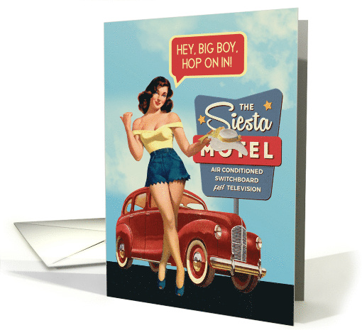For Man Happy Birthday Vintage Pin Up Girl Adult Humor card (1679898)