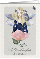 Granddaughter Birthday Teen Girl with Fairy Wings Magical Scene card