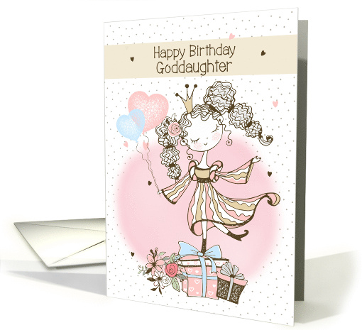 Goddaughter Happy Birthday Pretty Princess with Presents card