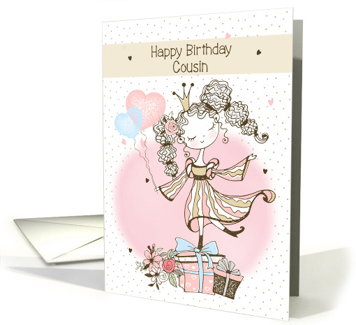 Cousin Happy Birthday Pretty Princess with Presents card (1696452)