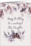 Step Daughter Birthday Mystical Flowers and Moths card