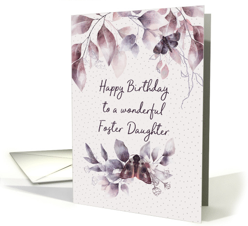 Foster Daughter Birthday Mystical Flowers and Moths card (1696476)