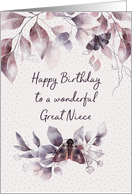 Great Niece Birthday Mystical Flowers and Moths card