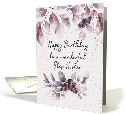 Step Sister Birthday Mystical Flowers and Moths card (1696990)