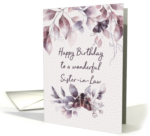 Sister in Law Birthday Mystical Flowers and Moths card (1696994)