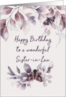 Sister in Law Birthday Mystical Flowers and Moths card
