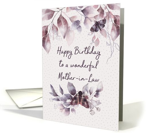 Mother in Law Birthday Mystical Flowers and Moths card (1696996)
