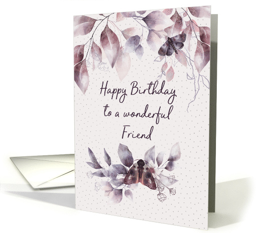Friend Birthday Mystical Flowers and Moths card (1697016)