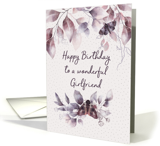 Girlfriend Birthday Mystical Flowers and Moths card (1697018)