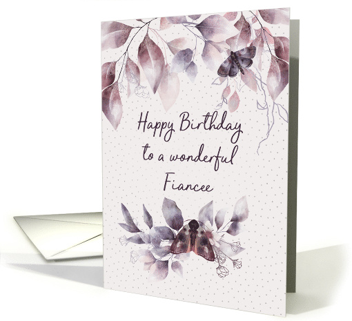Fiancee Birthday Mystical Flowers and Moths card (1697020)