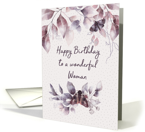 For Her Woman Birthday Mystical Flowers and Moths card (1697028)