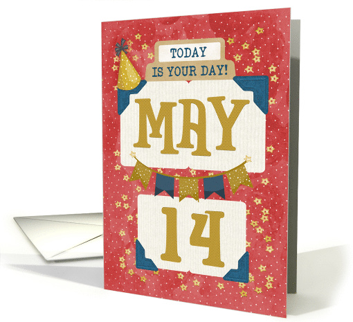 May 14th Birthday Date Specific Happy Birthday Party Hat... (1723258)