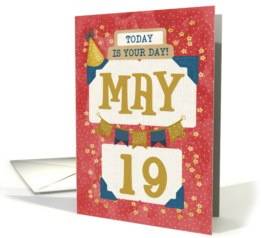 May 19th Birthday Date Specific Happy Birthday Party Hat... (1723268)