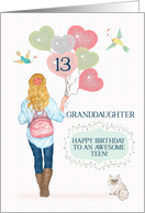 Granddaughter 13th Birthday to Teen Girl with Balloons card